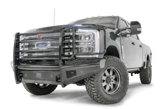 Fab Fours FS23-S5960-1 Black Steel Front Bumper with Full Grill Guard