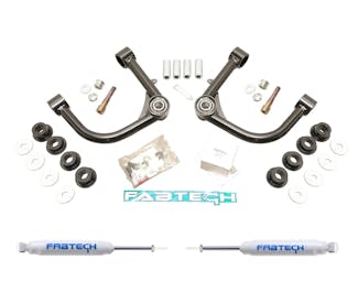 Fabtech K7102 3" Uni-Ball Upper Control Arm Kit, Rear Performance Shocks