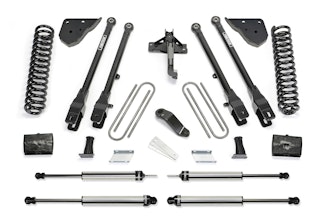 Fabtech K2431DL 6" 4LINK SYS W/COILS & DL SHKS FORD F450/550 4WD DIESEL