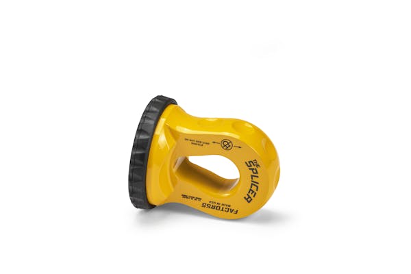 Factor 55 00352-03 Splicer 3/8-1/2 Synthetic Rope Splice-On Shackle Mount -- Yellow
