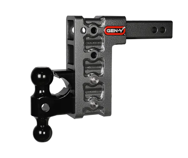 GEN-Y Mega-Duty Adjustable Drop Hitch - 2" Dual Receiver, 7.5" Drop/Raise, 16,000 Lb Towing Capacity, Heavy-Duty Steel