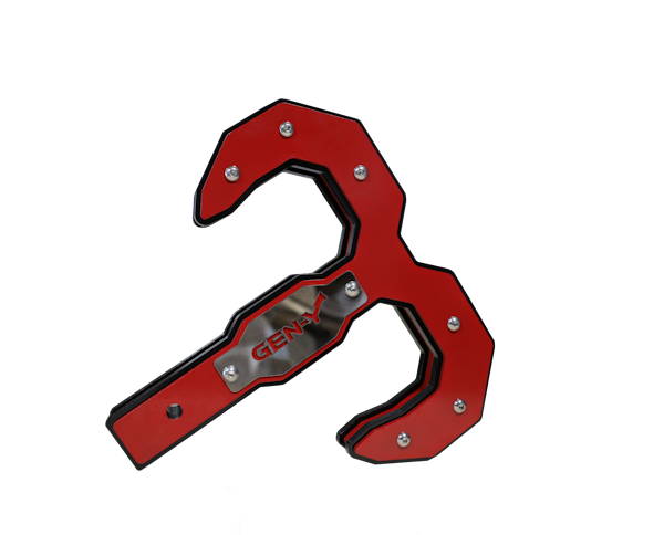 Gen-Y Hitch GH-0075 Hulk 2.5 32K Tow Hook Black/Red 2.5" Shank with GH-097 Pin & GH-011 Twist Clip