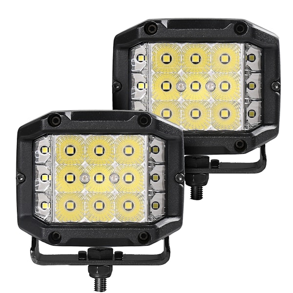 Go Rhino 750300323FCS Bright Series Lights - Pair of 4x3 Sideline Cube LED Flood Light Kit