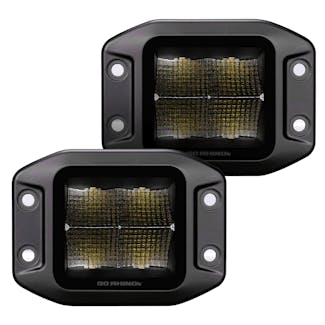 Go Rhino 750400321SCF Blackout Series Lights- Pair of 3x3 Cube LED Spot Light Kit - Flush Mount