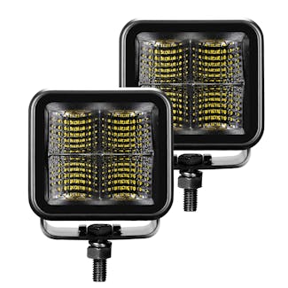 Go Rhino 750400321FCS Blackout Series Lights- Pair of 3x3 Cube LED Flood Light Kit
