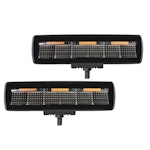 Go Rhino 750600622FBS Blackout Combo Series Lights - Pair of Sixline LED Flood Lights - Amber Accent