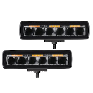 Go Rhino 750600622SBS Blackout Combo Series Lights - Pair of Sixline LED Spot Lights - Amber Accent