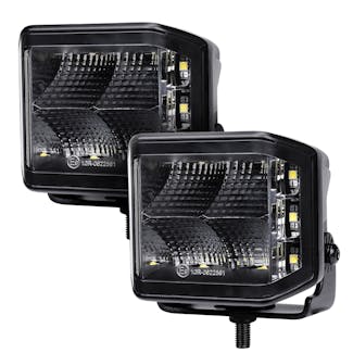 Go Rhino 750700321FCS Blackout Series Lights - Pair of 4x3 Cube LED Sideline Flood Light Kit