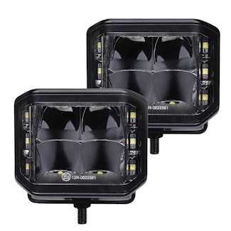 Go Rhino 750700321SCS Blackout Series Lights - Pair of 4x3 Cube LED Sideline Spot Light Kit