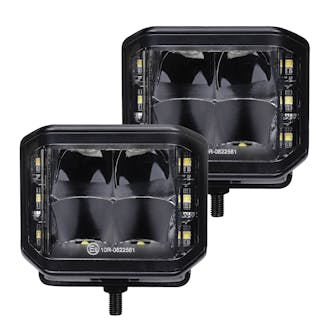 Go Rhino 750700321SCS Blackout Series Lights - Pair of 4x3 Cube LED Sideline Spot Light Kit
