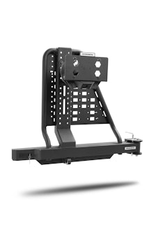 Go Rhino HC200T Swing-A-Way Hitch Mounted Tire Carrier, Textured Black