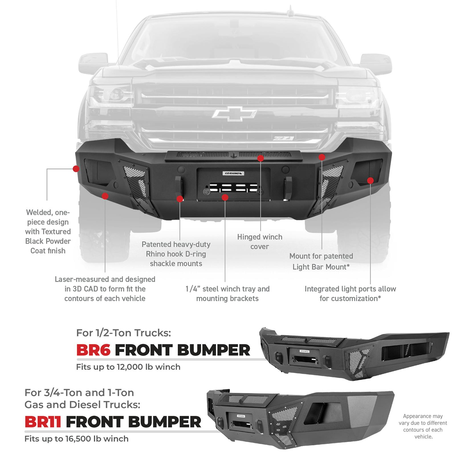 Go Rhino 24131T BR6 Front Bumper Replacement