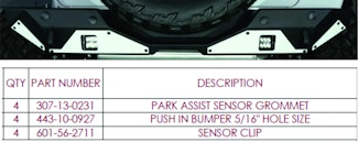 Hammerhead Armor 600-56-0803 Jeep JL Rear Bumper Sensor Kit for 2018 to Present Hammerhead Armor