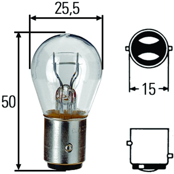 HELLA H83055001 S8 Series 21/5W 12V P21/5W Type Incandescent Bulb 78264 —  PartsHubDirect
