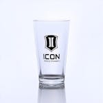 ICON Vehicle Dynamics ICON-2140-SL-BL-16OZ 16oz Pint Glass with Stacked Black Icon Logo