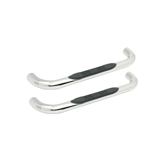 Iconic Accessories 113-0360 3  Round Steel Side-Step Nerf Bars (90° Bend, Polished)