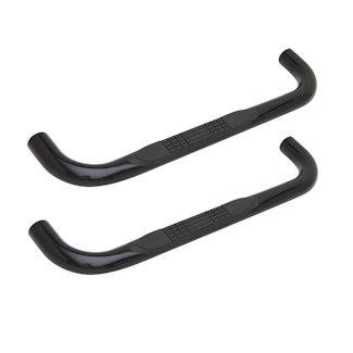 Iconic Accessories 113-5053 3  Round Steel Side-Step Nerf Bars (90° Bend, Black Powder Coated)