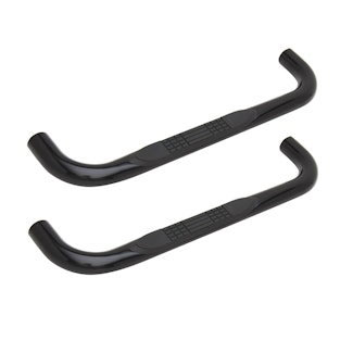 Iconic Accessories 113-5132 3  Round Steel Side-Step Nerf Bars (90° Bend, Black Powder Coated)