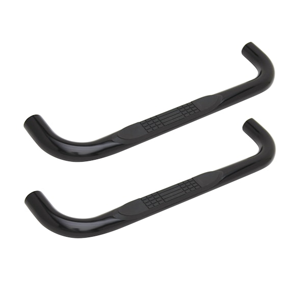Iconic Accessories 113-5791 3  Round Steel Side-Step Nerf Bars (90° Bend, Black Powder Coated)