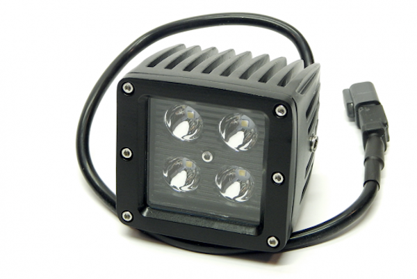 Iconic Accessories 511-1033 3 LED Cube Light Flood Beam 1,440 LM, Black Face