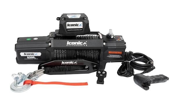 Iconic Accessories 405-9505 9500LB Winch, Syn Rope, Series wound 5.5hp/4.1kw,12V DC, 3 stage planetary