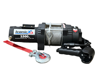 Iconic Accessories 406-3500 XD Series 3500 Lb ATV/UTV Winch with Wire Rope and Roller Fairlead