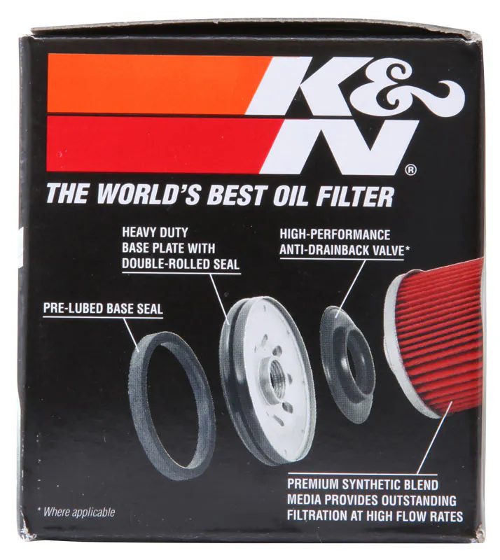 K&N KN-204-1 Spin-On Oil Filter – High Flow, With 17mm Removal Nut