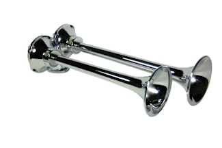 Kleinn Automotive Air Horns 401 Dual roofmount truck horn with chrome finish for use with manual valve