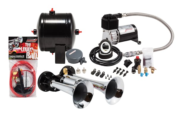 Kleinn Automotive Air Horns HK1 Pro Blaster™ Dual Air Horn Kit w/120 PSI Sealed Air Compressor/0.5 gal tank