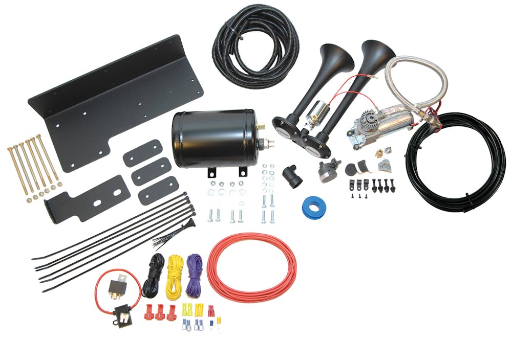 Kleinn Automotive Air Horns JEEPKIT-1 Trail Blaster™ bolt-on air horn kit  for Jeep JK w/custom-fit mounting brackets