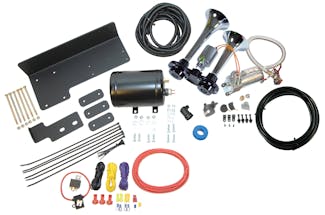 Kleinn Automotive Air Horns JEEPKIT-99 Trail Blaster™ bolt-on air horn kit for Jeep JK w/custom-fit mounting brackets