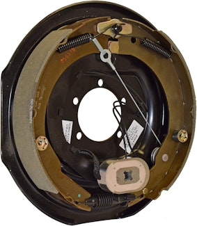 Lippert Components 1222593 12'' x 2'' RH Forward Self-Adjusting Brakes, 5-Bolt: 4000-7000# axle (Raw)