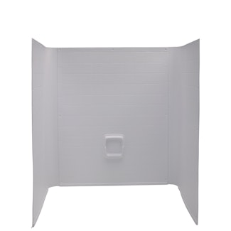 Lippert Components 210400 27 x 54 x 58 Bath Tub Wall Surround; 1-Piece Design; Tile Finish - White