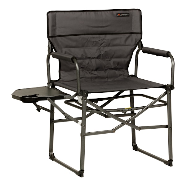Lippert Components 2022120579 Lippert Scout XL Director Chair with Side Table - Dark Grey