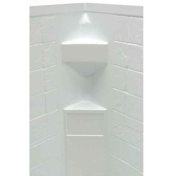 Lippert Components 306205 34 x 34 x 68 Neo Angle Shower Surround; Slate Finish - White