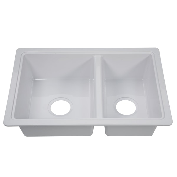 Lippert Components 809030 25 x 17 Double Bowl Sink - White