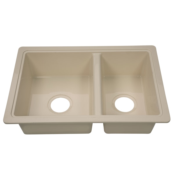 Lippert Components 809029 25 x 17 Double Bowl Sink - Parchment