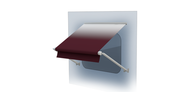 Lippert Components V000335153 42 Standard Window Awning Roller, Burgundy Fade/White WG