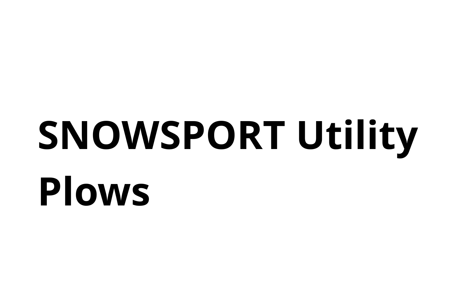 SNOWSPORT Utility Plows