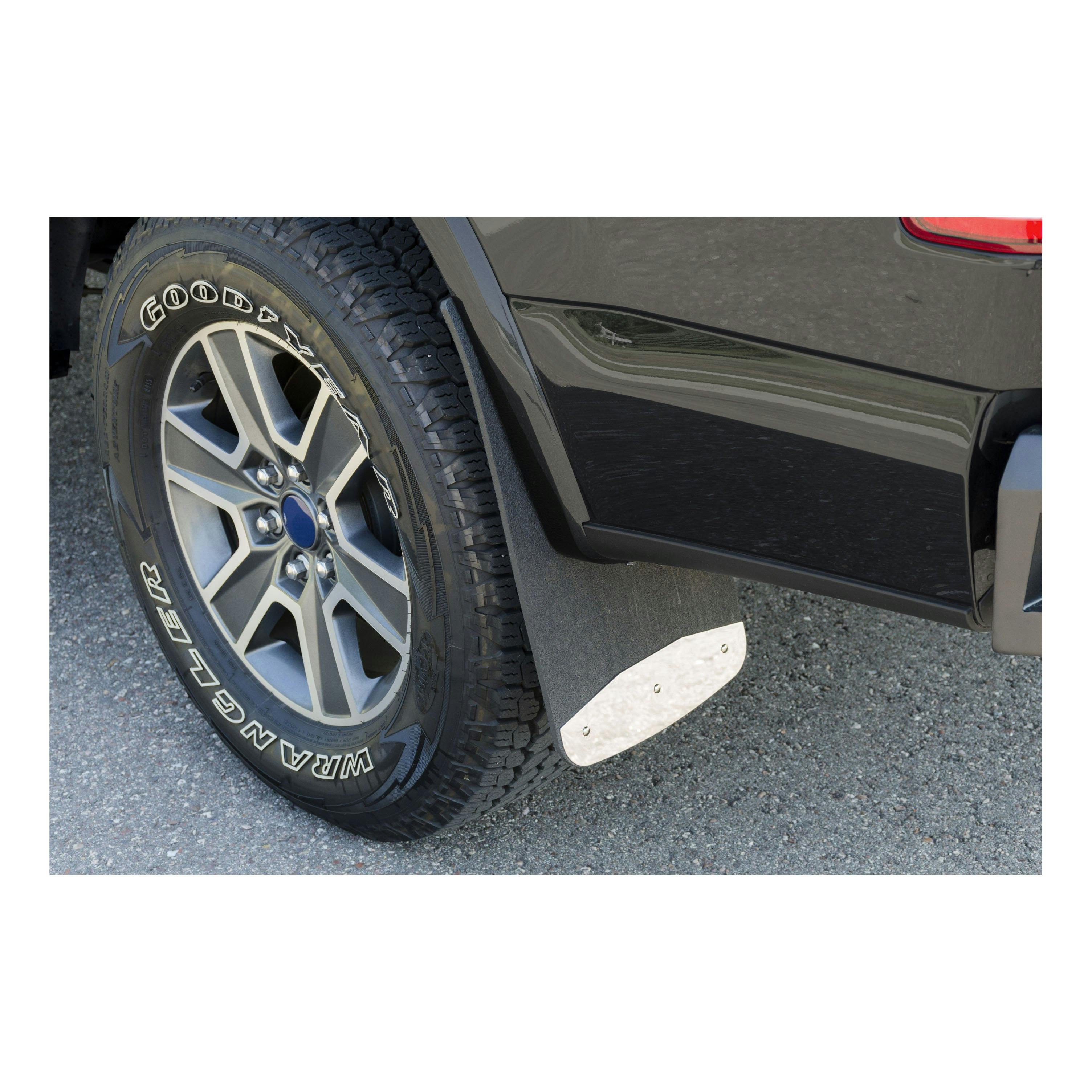 1 Pair Luverne Truck Equipment Truck Mud Flaps LUVERNE 251720 Textured Rubber Mud Guards with Polished Stainless Steel Plates