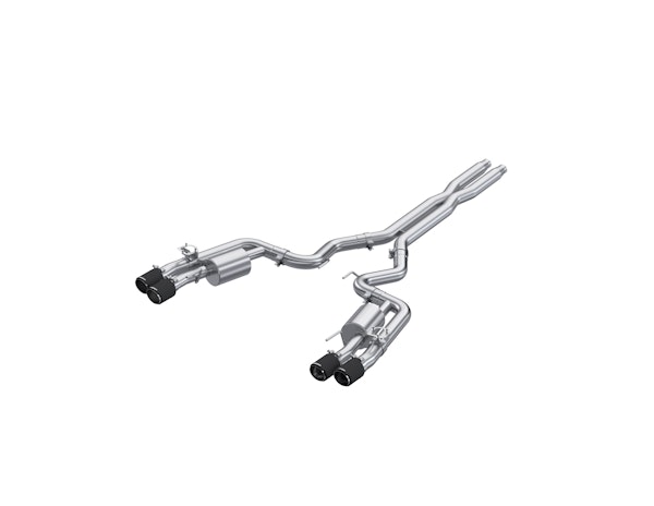 MBRP Exhaust S72553CF 3 Inch Cat-Back Quad Rear Exit. T304 and CF Tips. Active Exhaust