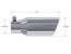 MBRP Exhaust T5157 Tip; 4in. O.D. Angled Rolled End 2 3/4in. inlet 10in. length; T304