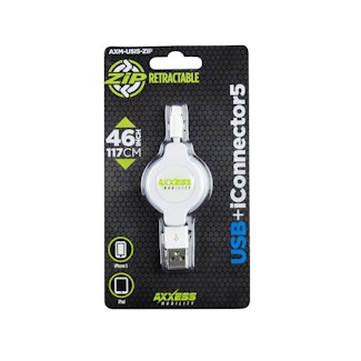 Metra Electronics AXM-USI5-ZIP Lightning To USB Retractable Extension Cable