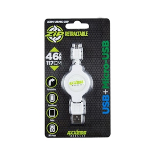 Metra Electronics AXM-USMC-ZIP Micro USB To USB Retractable Extension Cable