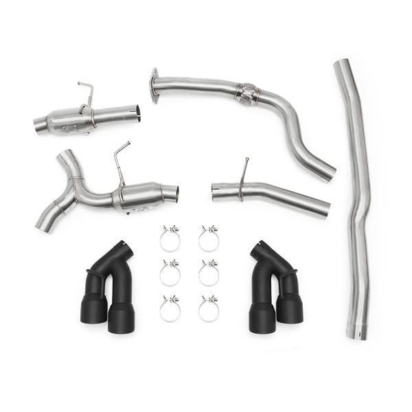 Mishimoto MMEXH-CAM4-16QTPBK Muscle Dual Tip Pro Cat-Back Exhaust