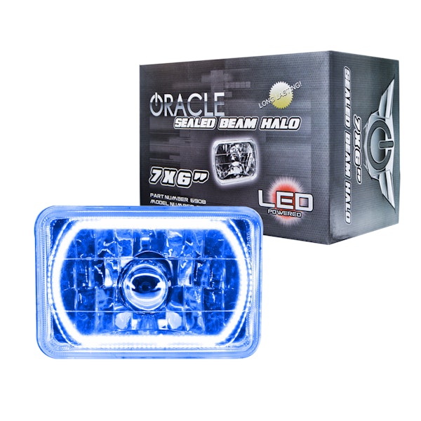 Oracle Lighting 6908-002 Pre-Installed Lights 7x6 IN. Sealed Beam - Blue Halo