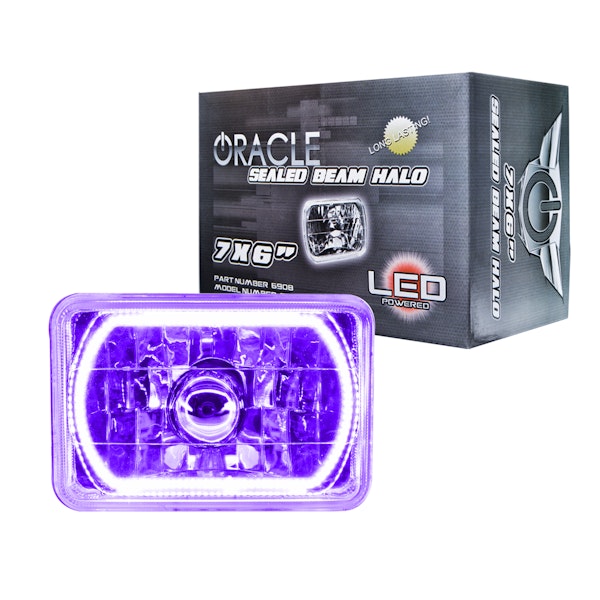 Oracle Lighting 6908-007 Pre-Installed Lights 7x6 IN. Sealed Beam - UV/Purple Halo