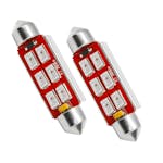Oracle Lighting 5207-003 44MM 6 LED 3-Chip Festoon Bulbs (Pair) - Red