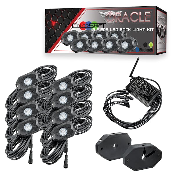 Oracle Lighting 5797-333 Bluetooth ColorSHIFT® Underbody Wheel Well Rock Light Kit - 8 PCS