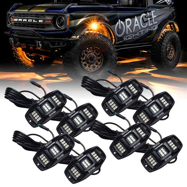 Oracle Lighting 5895-339-8 ORACLE Lighting ColorSHIFT® RGB+W Underbody Wheel Well Rock Light Kit (8 PCS)